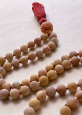 PURE POSITIVITY : yellow sunstone + pink carved opal mala