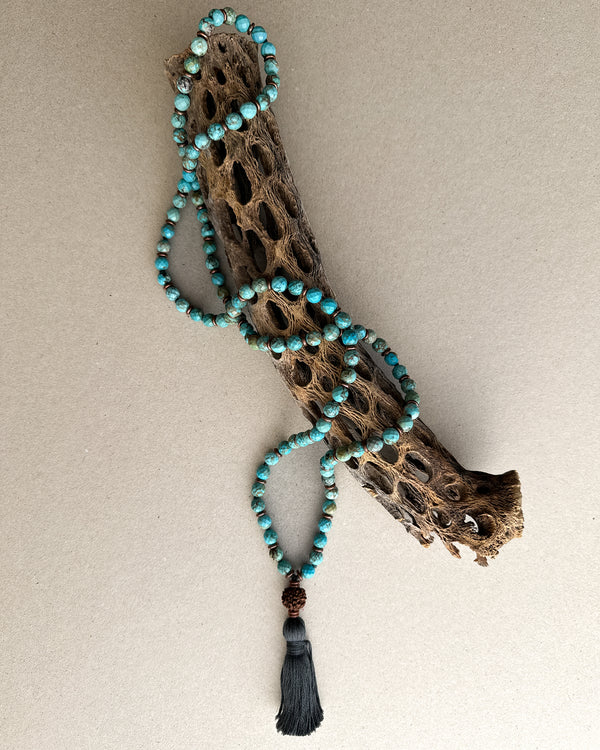 COHERENCE : turquoise + rudraksha mala