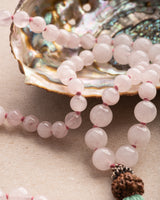 DEEP LOVE : rose quartz + rudraksha mala